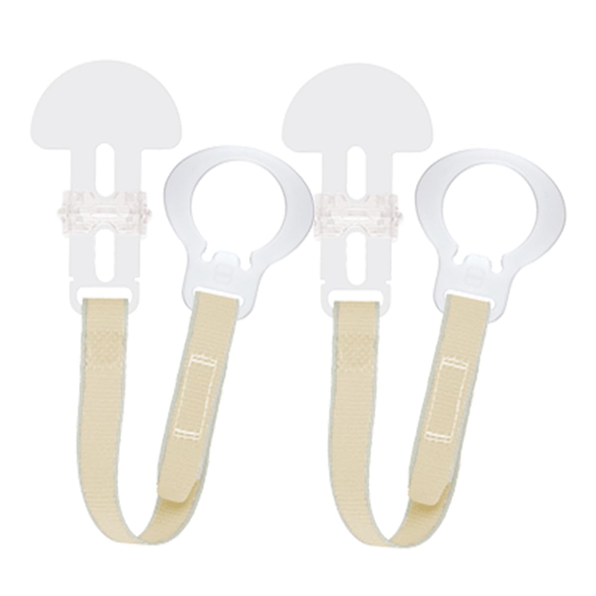 MAM Dummy Clip | 2 Pack | Baby Soother Clips Fit All MAM Soothers | Adjustable Length and Lightweight Design | Baby Accessories | Pink | Dummies Not Included