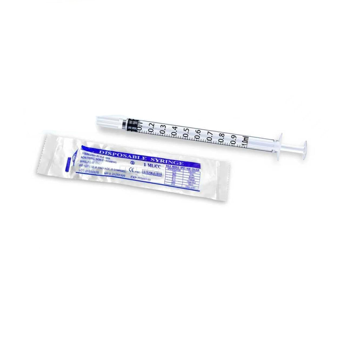 20pcs 1ml Colostrum Syringes with Caps, No Needle Colostrum Collection Kit