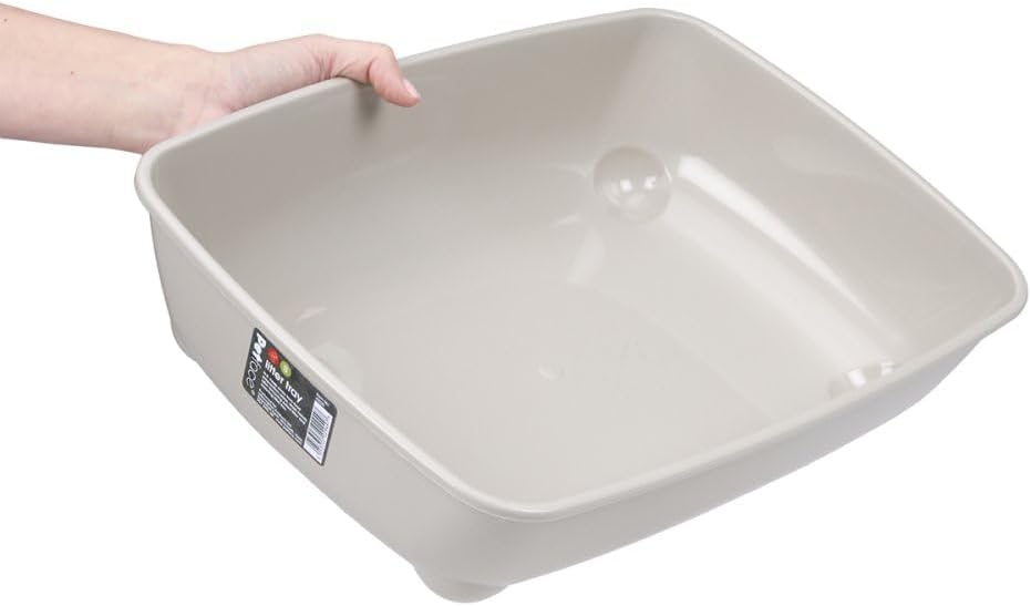 Petface Durable Cat Litter Tray, 42 cm, Assorted Colours (Pack of 1)