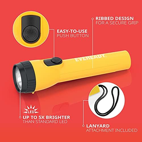 EVEREADY LED Torch, Pack of 2, Batteries Included, Super Bright Flashlight