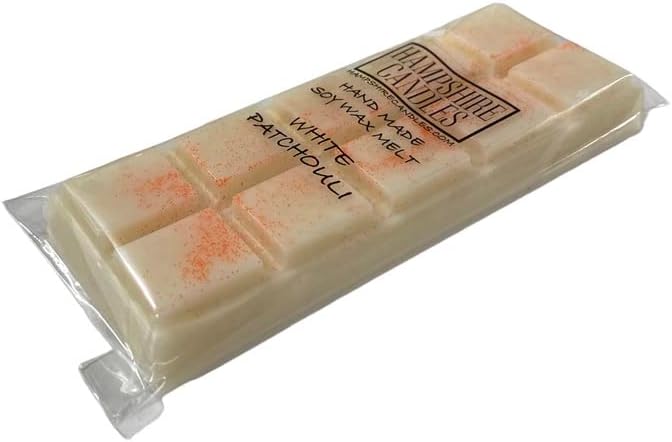 White Patchouli Wax Melts | Highly Scented | Eco Soy Wax, Vegan and Cruelty Free | Handmade Snap Bar