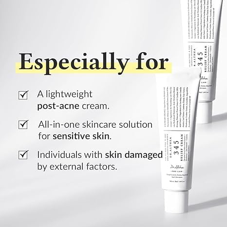 Dr.Althea 345 Relief Cream | PDRN & Hyaluronic Acid for Hydration, Blemish Care | Post-Acne Face Moisturizer with Centella & Niacinamide | Korean Vegan Skincare, 50ml