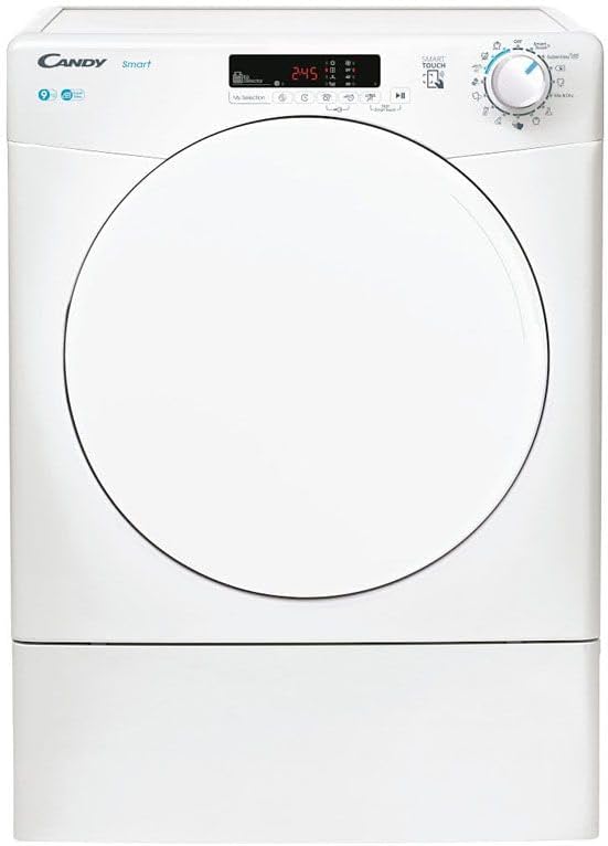 CSEV9DF, 9KG Large Capacity, Freestanding Vented Tumble Dryer - Sensor Drying, Start Delay - 24 hours, Anti Allergy, 15 Programmes, White - HxWxD - 850 x 596 x 585