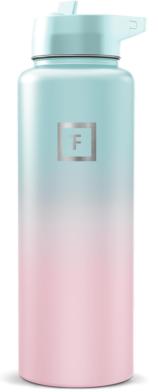 Insulated Water Bottle with Straw - 650/950/1200/1800 ml - Leakproof Double-Walled Stainless Steel Metal Drink Flask BPA-Free - Sports Travel Gym Camping Hiking Kids
