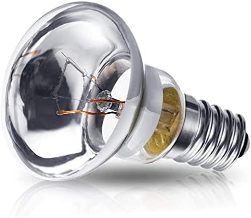 2X R39 E14 25W Lava Lamp Bulbs 240V, Small Edison Screw SES Reflector Spot Lava Lamp Bulbs Dimmable, SES Warm White 2600K Energy Saving R39 Spotlight Bulbs (Silver Base).