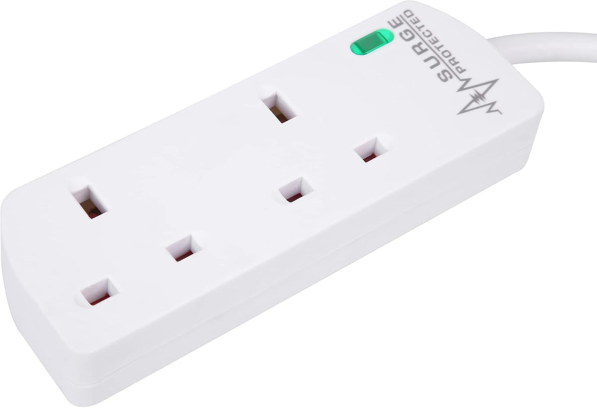 PRO ELEC PELB1951 2 Gang Surge Protected Extension Lead White, 10m