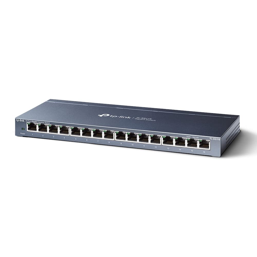 TP-Link TL-SG105S, 5 Port Gigabit Ethernet Network Switch, Ethernet Splitter, Hub, Desktop and Wall-Mounting, Sturdy Metal, Fanless, Plug and Play, Energy-Saving