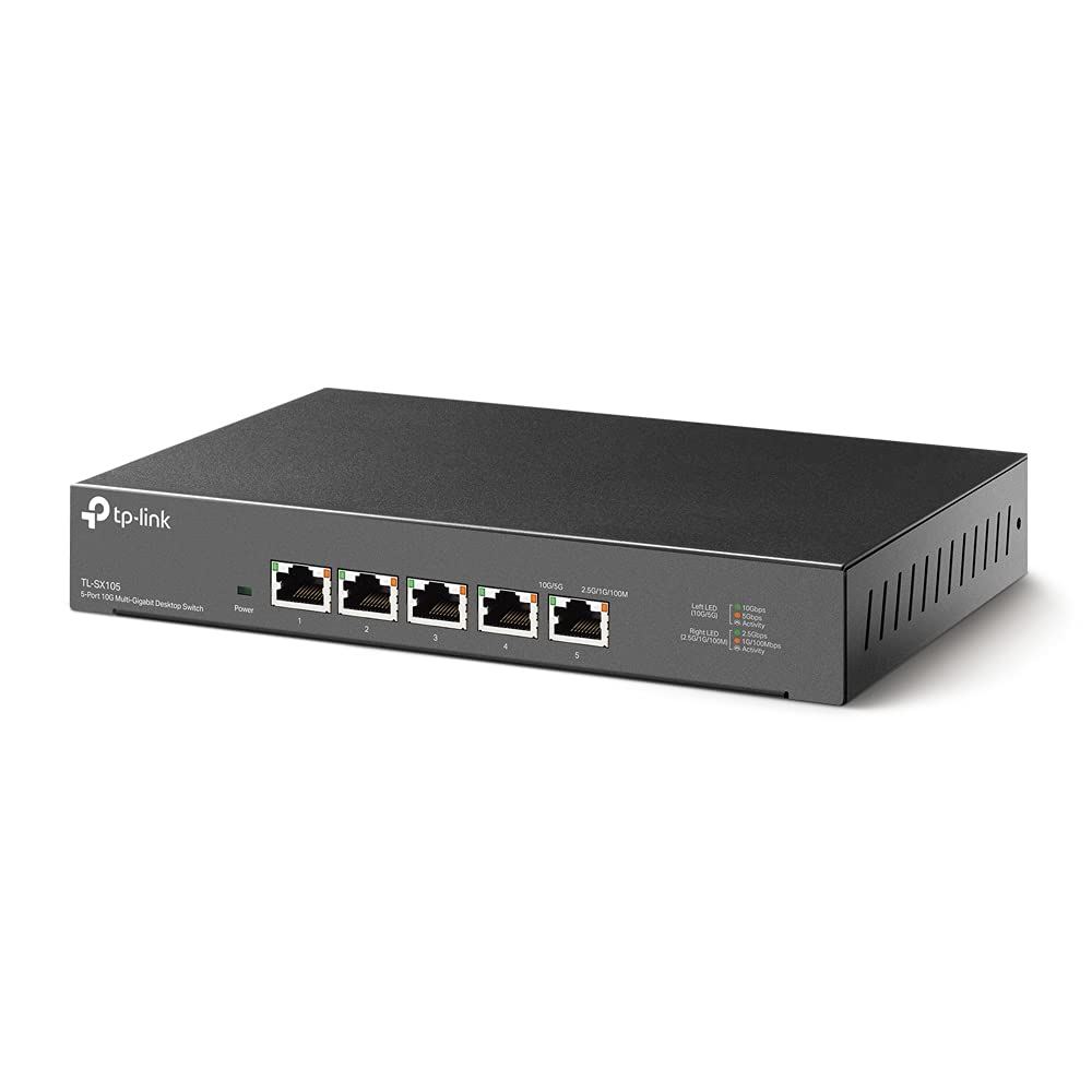 TP-Link TL-SG105S, 5 Port Gigabit Ethernet Network Switch, Ethernet Splitter, Hub, Desktop and Wall-Mounting, Sturdy Metal, Fanless, Plug and Play, Energy-Saving