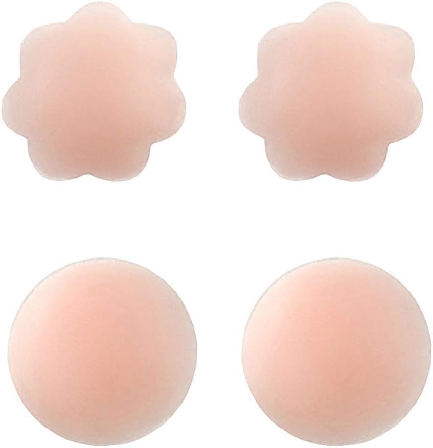 2 Pairs Silicone Nipple Covers Pasties Invisible Reusable Adhesive for Party Dress