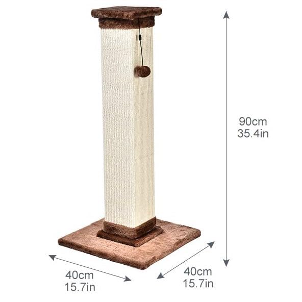 Amazon Basics Cat Scratching Post for Indoor Cats, Standard with Dangling Toy, 80 cm, Grey