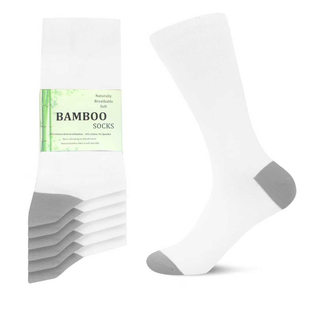 WeciBor Men's Bamboo Seamless Socks 6/12 Pack