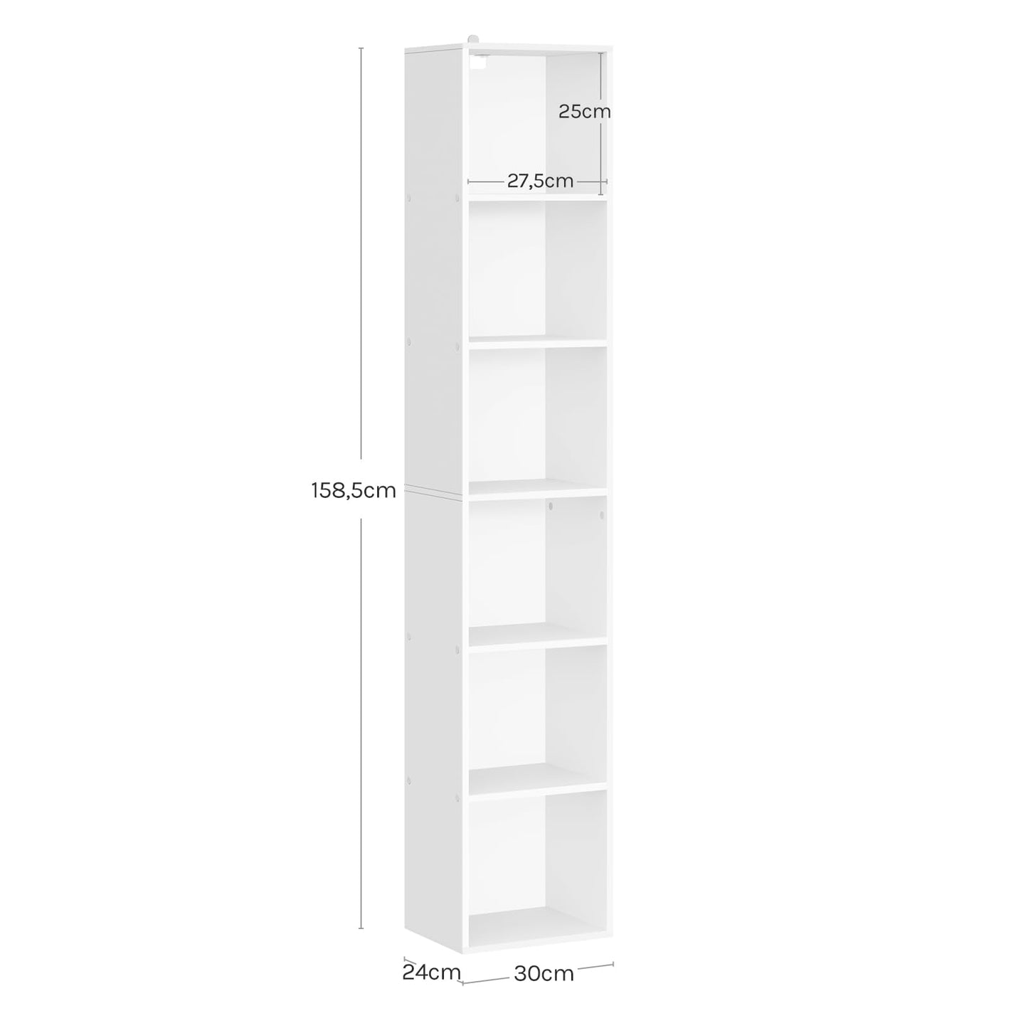 WOLTU Bookcase, White Book Shelf 6 Storage Cubes Unit, Tall Freestanding Bookcases for Living Room,Bedroom