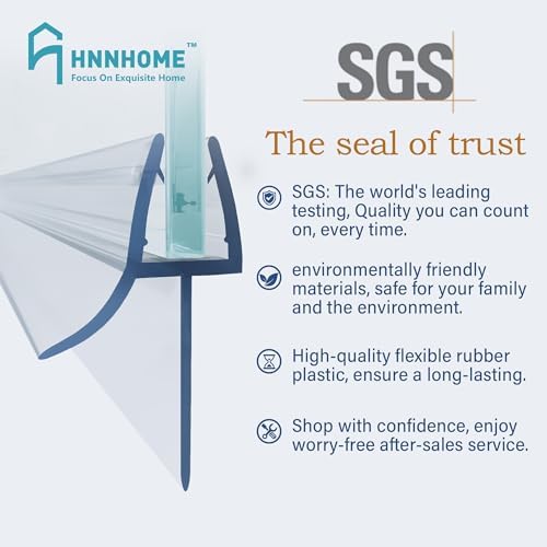 HNNHOME Clear Bath Shower Screen Door Seal Strip for 4-6mm Glass Up to 18mm Gap (Straight)