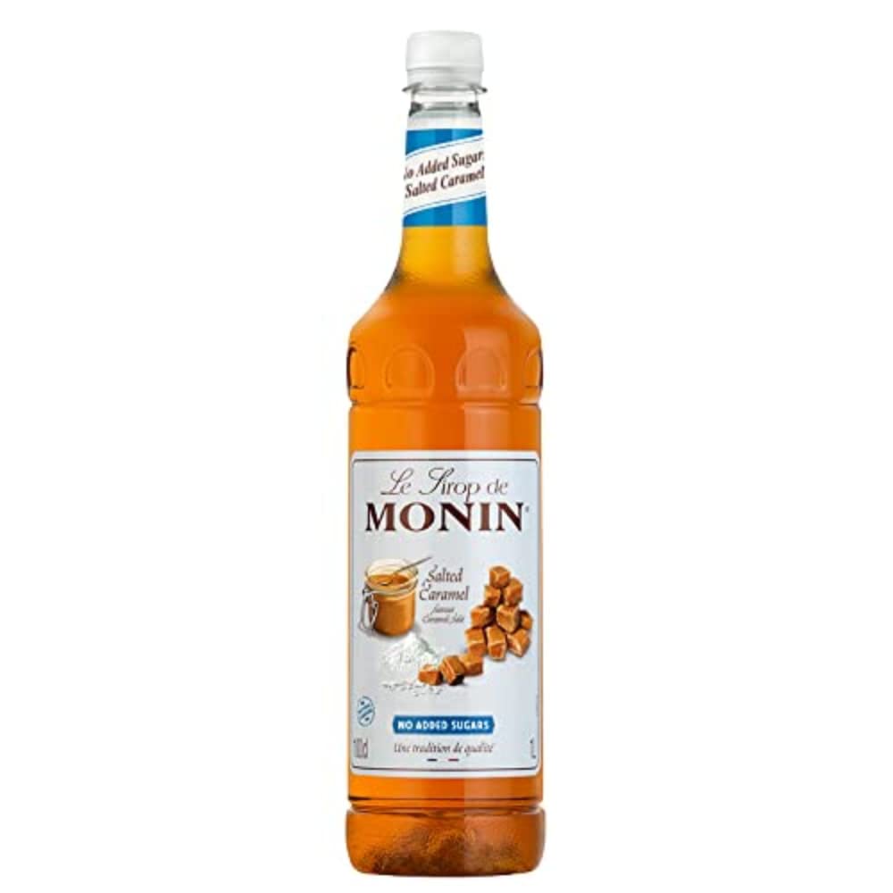 MONIN Premium Caramel Sugar Free Syrup 1L for Coffee and Cocktails. Vegan-Friendly, Allergen-Free, 100 Percent Natural Flavours and Colourings. Sugar-Free Coffee Syrup