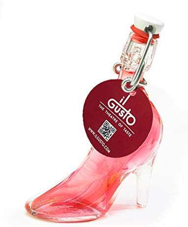 IL GUSTO Pink Vodka in Stiletto – Lady Shoe Glass Bottle 40ml – Premium Fruity Berries Vodka 36% ABV – Unique Gift for Her