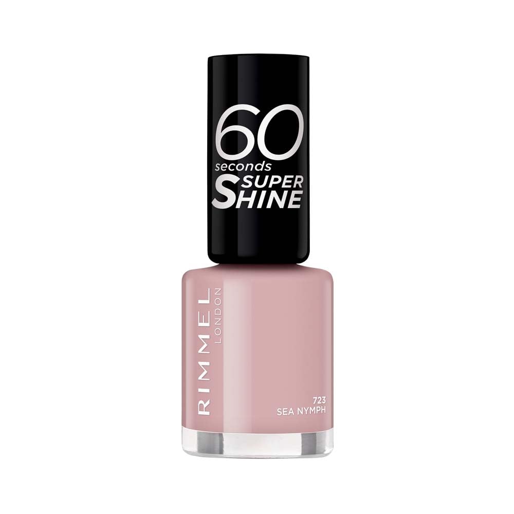 Rimmel 60 Seconds Super Shine Nail Polish, 740 Clear, Quick-Dry Nail Polish, Ultra-Shiny Finish, Easy to Apply, Vibrant Colour, Long-Wearing, Improved Formula, Vegan, 8ml