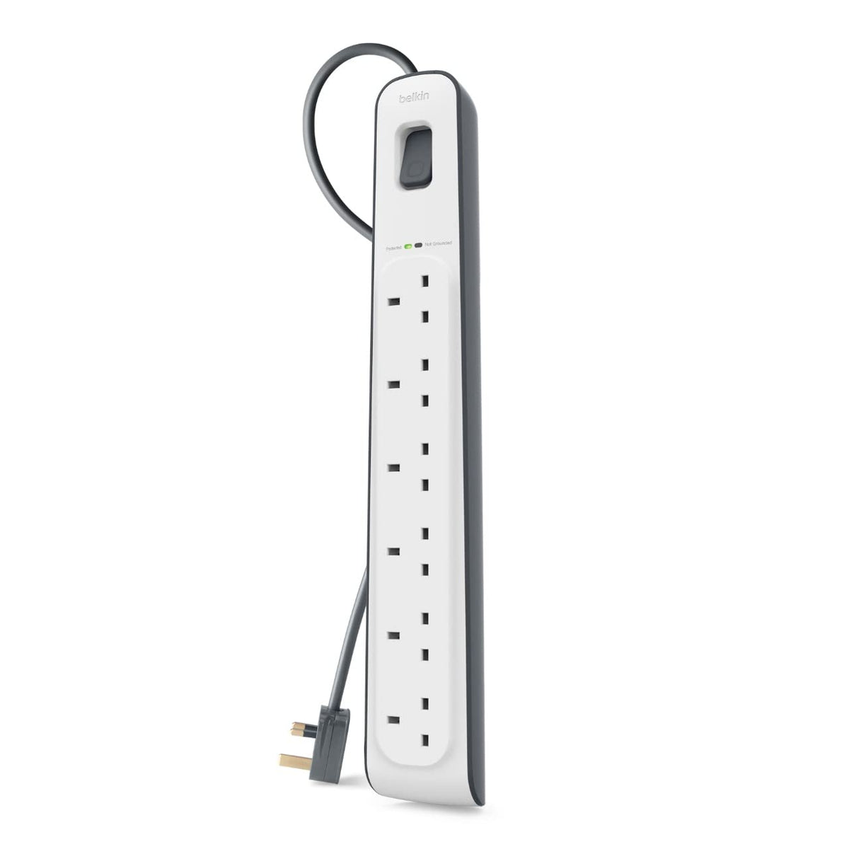 Belkin 4 Way/4 Plug 2 m Surge Protection Extension Lead Strip, White