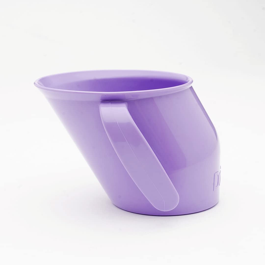 Doidy Cup, Open Cup for Training Baby 6 Months-3 Years, 200ml, Slanted Weaning Cup with Handles for Learning to Drink, BPA Free, 2 Pack (Orange)