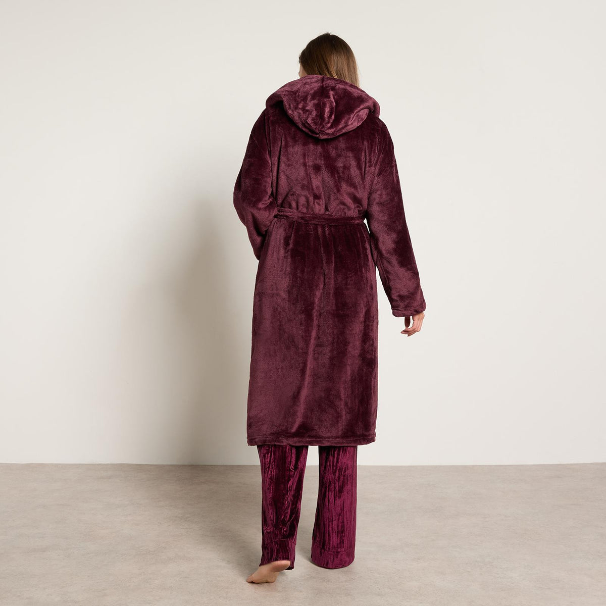 OHS Flannel Dressing Gown Soft Fleece Adults Unisex Thermal Winter Bathrobe