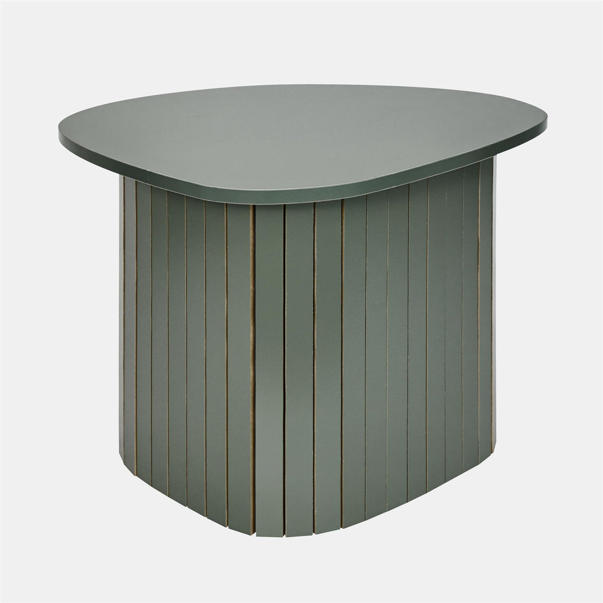 OHS Madison Side Table Ribbed Wood Effect Corner Bedside Coffee Table