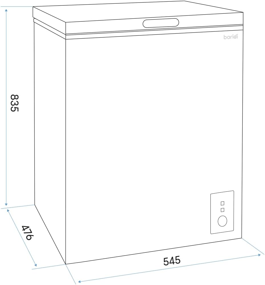 Baridi 299L Freestanding Chest Freezer with Adjustable Thermostat, Black - DH261