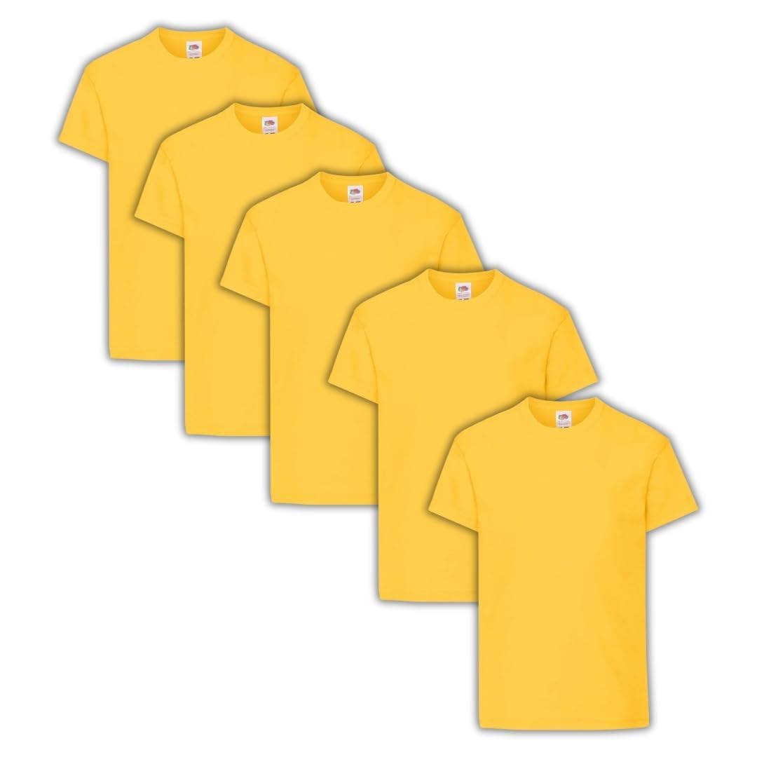 Fruit of the Loom Unisex Kids Kid's Original T T-Shirt (Pack of 5)