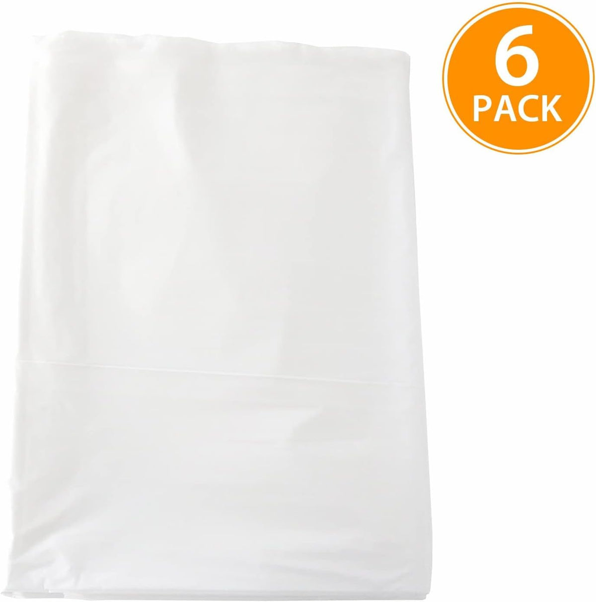 ARVO 6 Pack Extra Large Plastic Dust Sheets for Decorating - 3.6m x 2.75m (12ft x 9ft), Waterproof Polythene for Painting, Furniture, Floor Protection, Ideal with Paint Coveralls