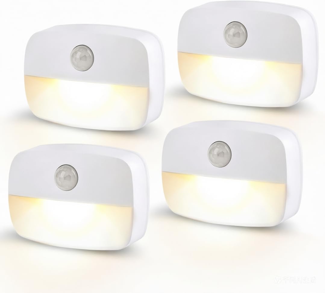 Motion Sensor Night Light, (4 Pack) Warm White Night Light Indoor Lamps