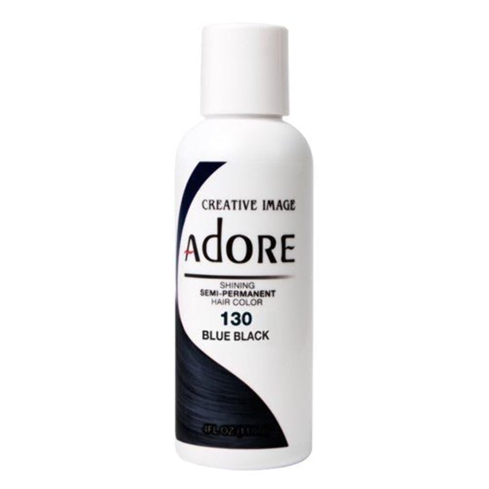 Adore Shining Semi Permanent Hair Colour 121 Jet Black – Vibrant Black Hair Dye, Vegan & Cruelty-Free, Ammonia, Peroxide & Alcohol Free