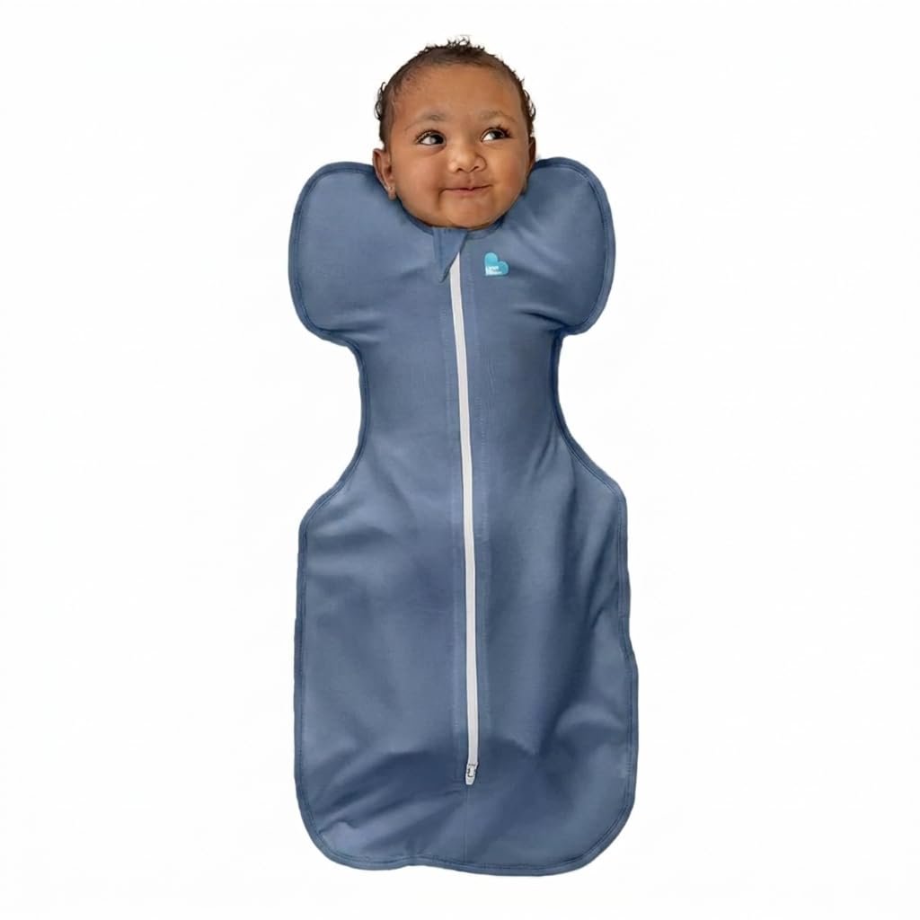 Love To Dream™ Swaddle UP™, Newborn 2.2-3.8 kg - Grey, Snug Fit, Supports Healthy Sleep Routine, 1.0 Tog - Ideal for 20-24°C Temperatures, Machine Washable Cotton & Double Zip for Easy Nappy Changes