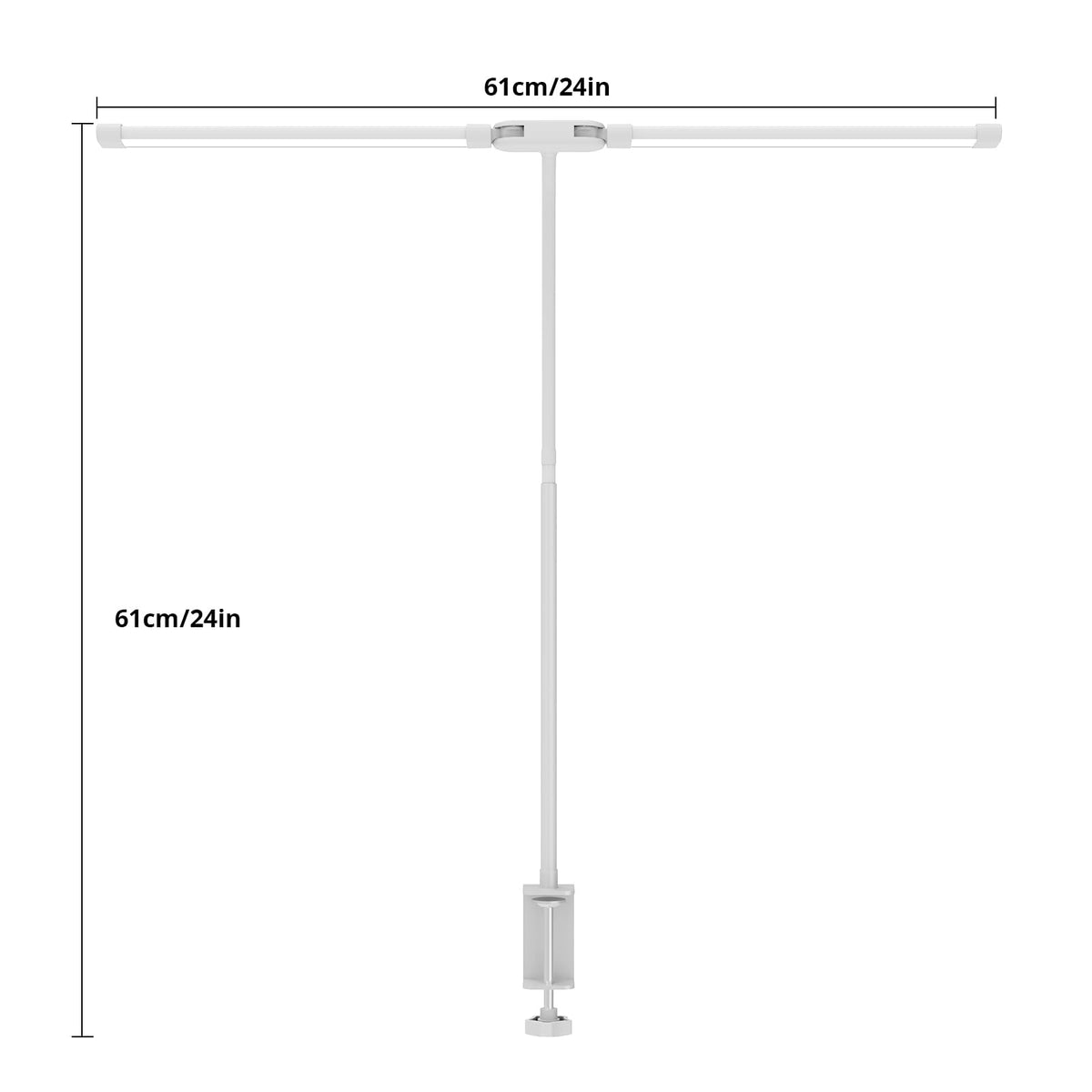 Woputne Dual Head Led Desk Lamp with Clamp for Home Office Study, 24W,Black