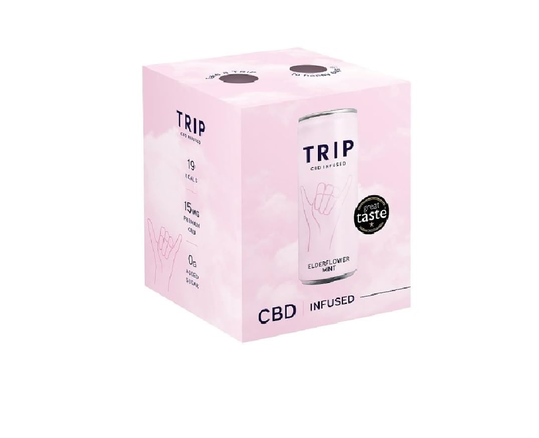 TRIP Sparkling Drink, Low Calorie, Vegan, Peach Ginger, 12 pack