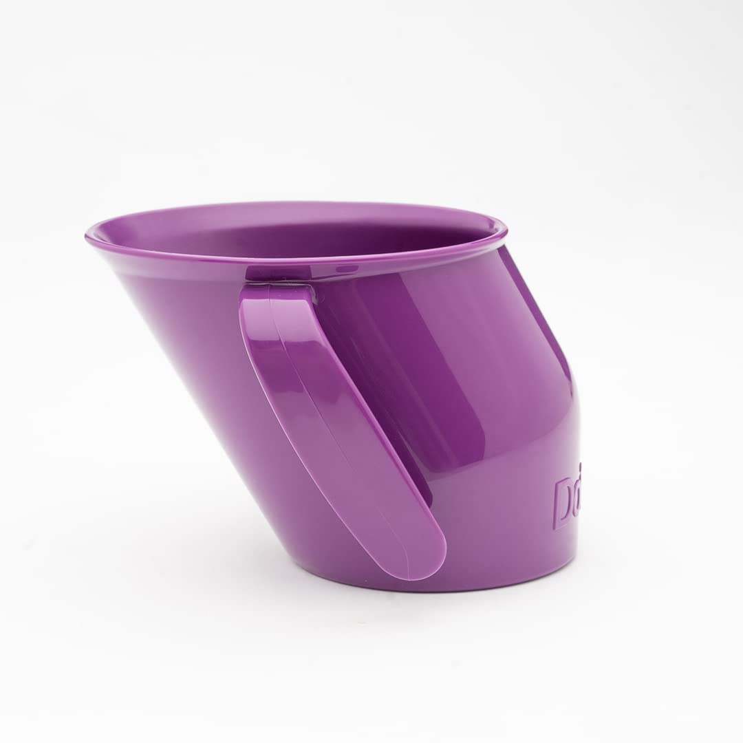 Doidy Cup, Open Cup for Training Baby 6 Months-3 Years, 200ml, Slanted Weaning Cup with Handles for Learning to Drink, BPA Free, 2 Pack (Orange)