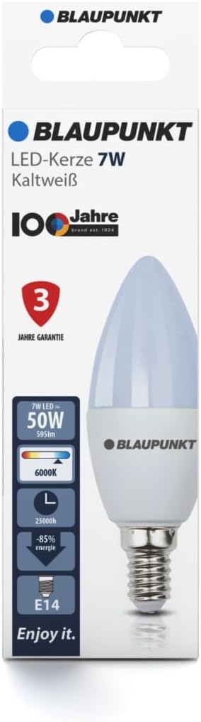Blaupunkt E14 LED Light Bulb Candle Shape – 10W (Equivalent to 80W - 100W), 820 Lumens, 4000K Neutral White LED – Non‑Dimmable, E14 Screw Base, Energy‑Efficient Home Lighting – Pack of 1