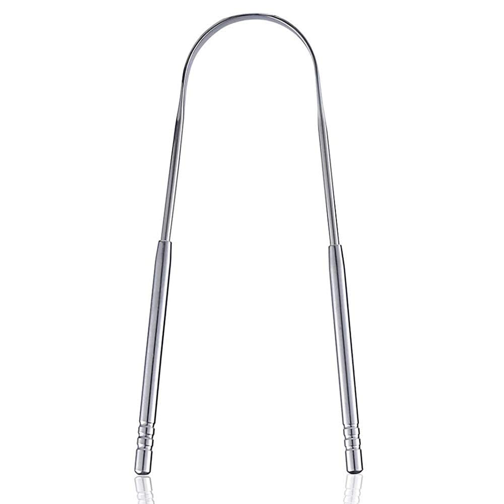 Tongue Scraper Stainless Steel,Tongue Cleaners Fresh Breath Restored Taste U Size(2Pcs)
