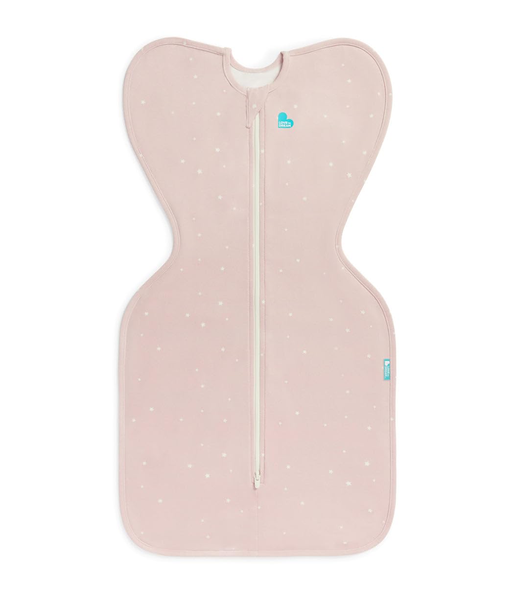 Love To Dream™ Swaddle UP™, Newborn 2.2-3.8 kg - Grey, Snug Fit, Supports Healthy Sleep Routine, 1.0 Tog - Ideal for 20-24°C Temperatures, Machine Washable Cotton & Double Zip for Easy Nappy Changes
