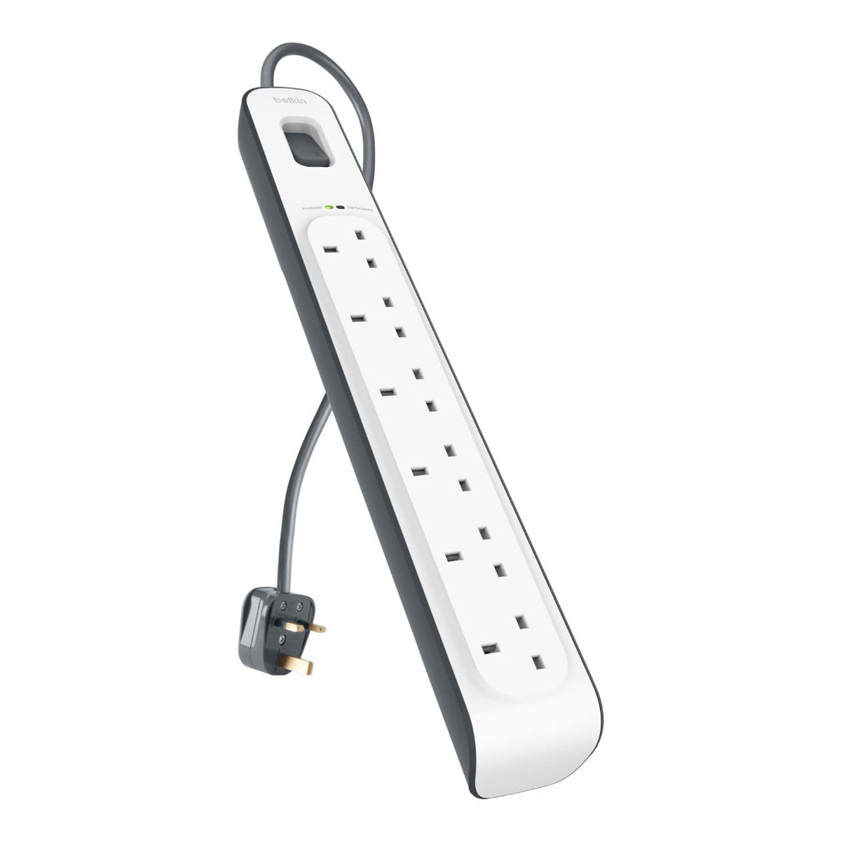 Belkin 4 Way/4 Plug 2 m Surge Protection Extension Lead Strip, White