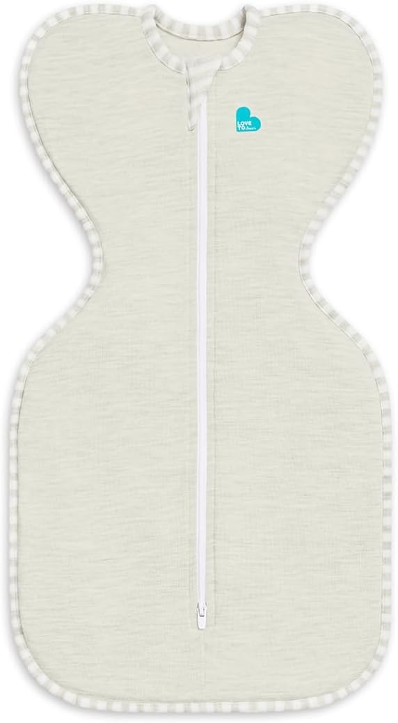 Love To Dream™ Swaddle UP™, Newborn 2.2-3.8 kg - Grey, Snug Fit, Supports Healthy Sleep Routine, 1.0 Tog - Ideal for 20-24°C Temperatures, Machine Washable Cotton & Double Zip for Easy Nappy Changes