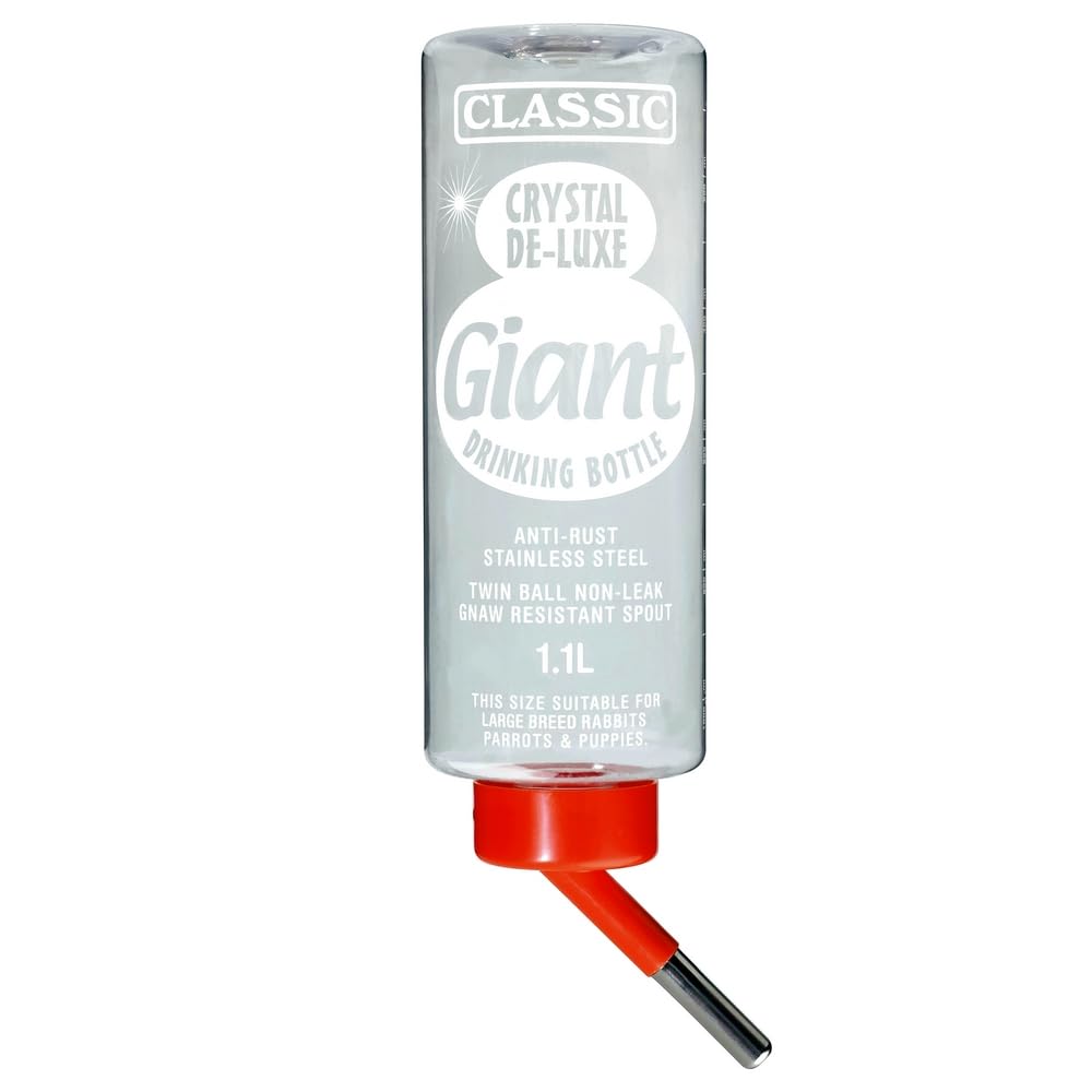 CLASSIC Crystal Deluxe Guinea Pig Water Bottle 320ml Non-Drip Rabbit