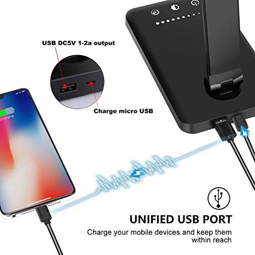 SLATOR Desk lamp,Eye-caring Aluminium Dimmable Bedside lamp with USB Charging Port, 5 Light Modes x 10 Brightness Levels,Touch Control, for Home,Office,Bedroom,Reading,Work,Study, 5V, 1.2A
