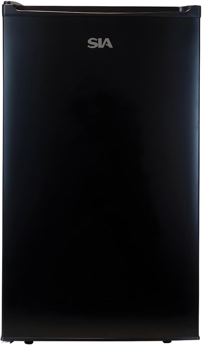 SIA LFS01BL-AMZ1 Black Under Counter Fridge, 91L Capacity, 48cm Wide, Freestanding Larder, E Rated, 2 Years Parts and Labour Guarantee