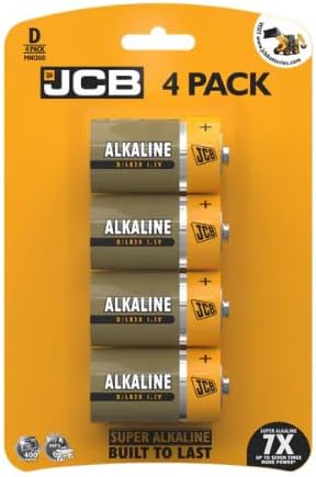 S12110 JCB D Size Super Alkaline Batteries - Pack of 4
