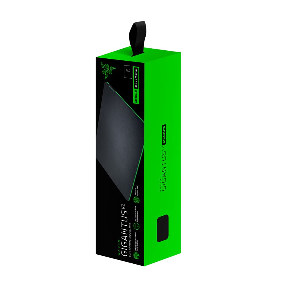 Razer Gigantus V2 Large - Soft Large Gaming Mouse Mat for Speed and Control (Non-Slip Rubber, Textured Micro-Weave Cloth, 45 x 40 x 0.3cm) Black