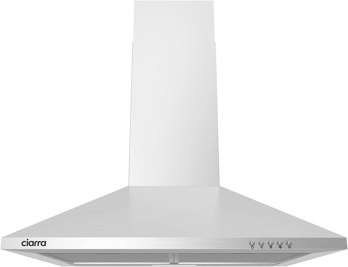 CIARRA 60cm Chimney Cooker Hood, 370m³/h,Ducting & Recirculation,CAS6201A