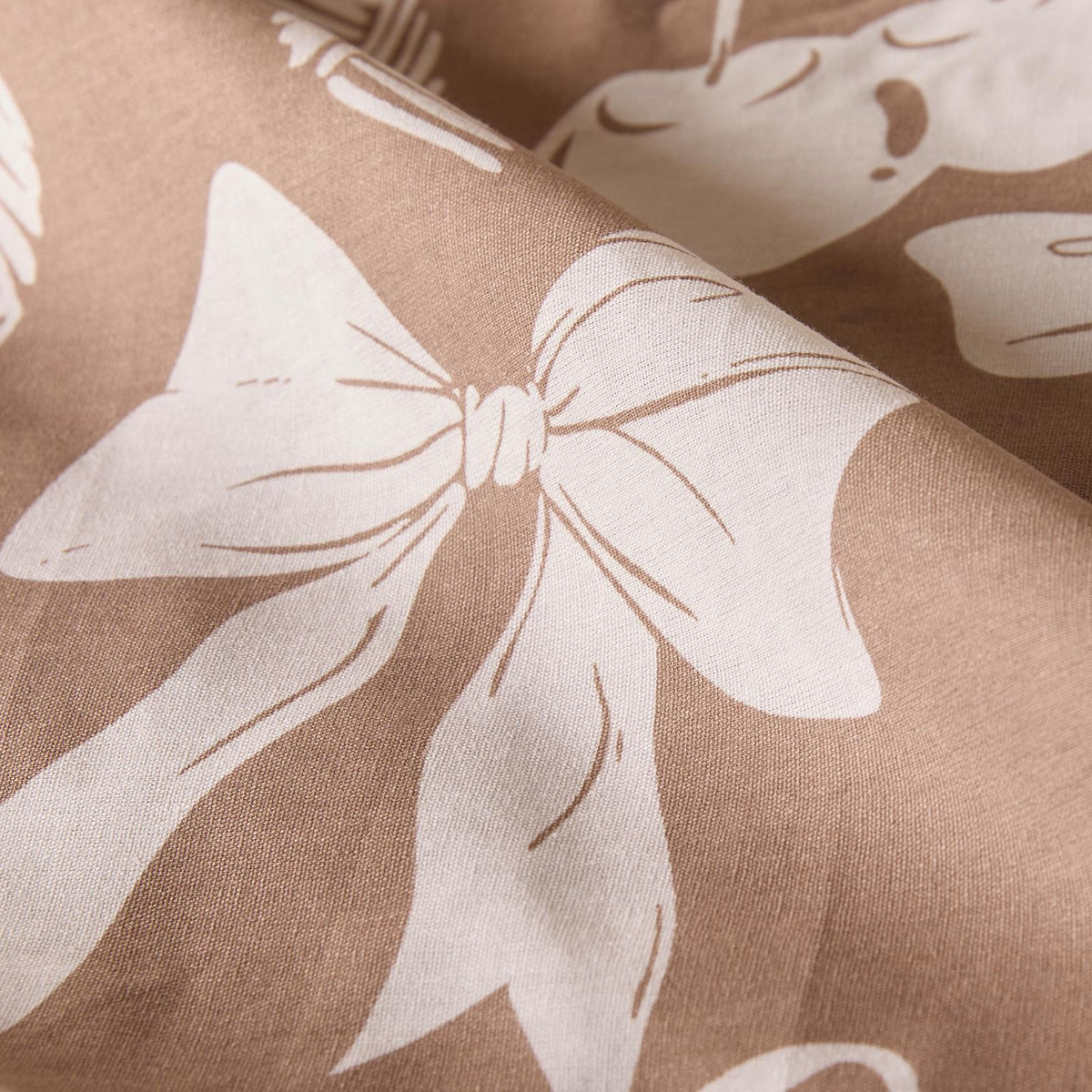 OHS Bow Reversible Duvet Cover Set with Pillowcase Polycotton Microfibre Bedding