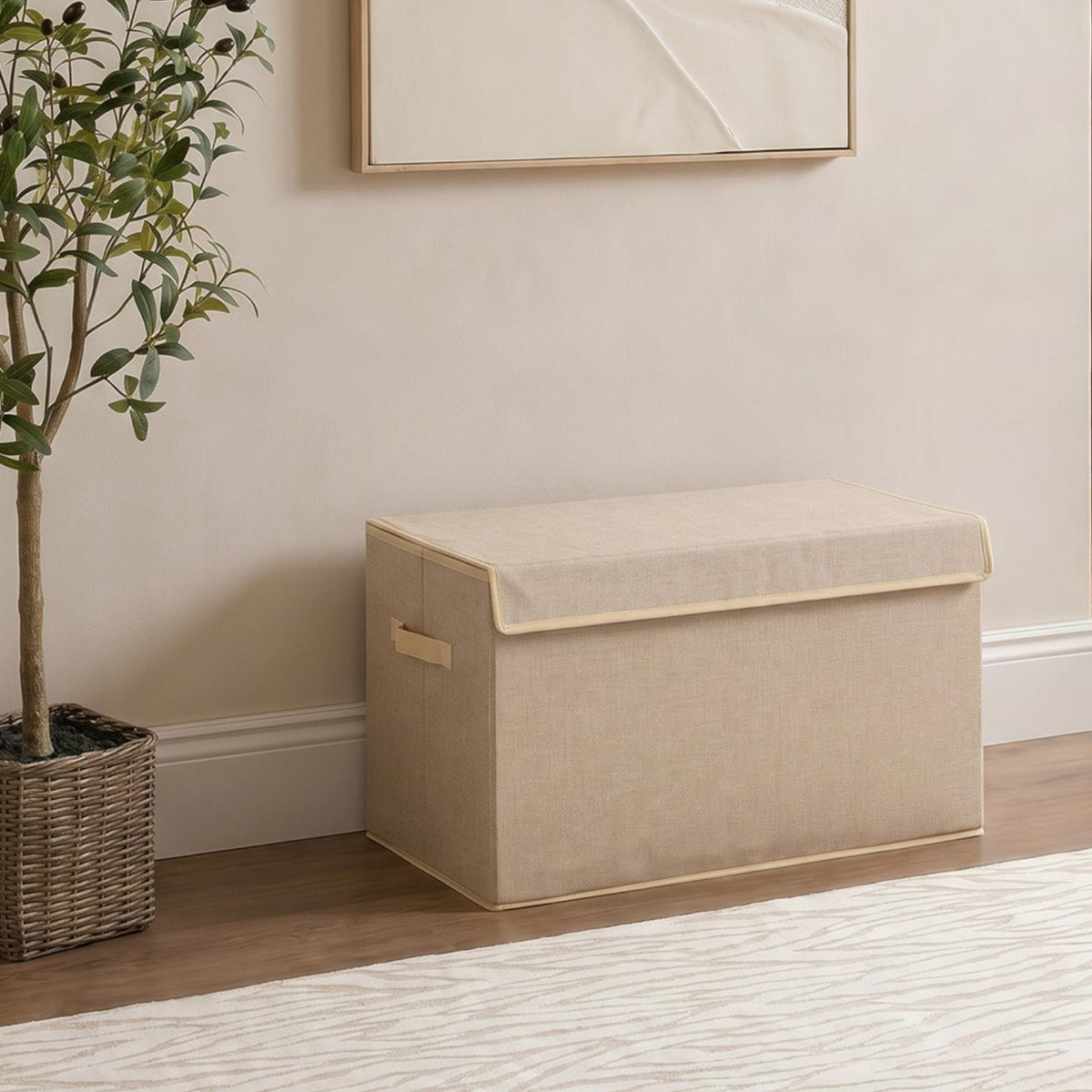 OHS Plain Storage Box Large Folding Collaspsible Space Saving Organiser with Lid