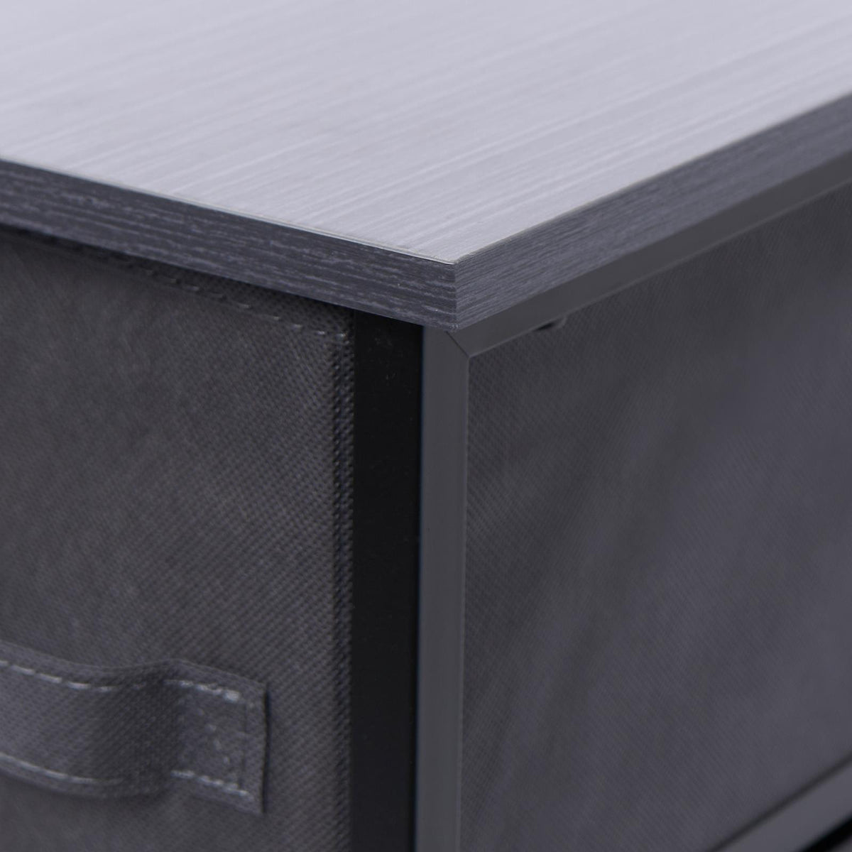 Narrow 4 Drawer Storage Cabinet Bedside Table Unit Clothes Home Fabric Organiser