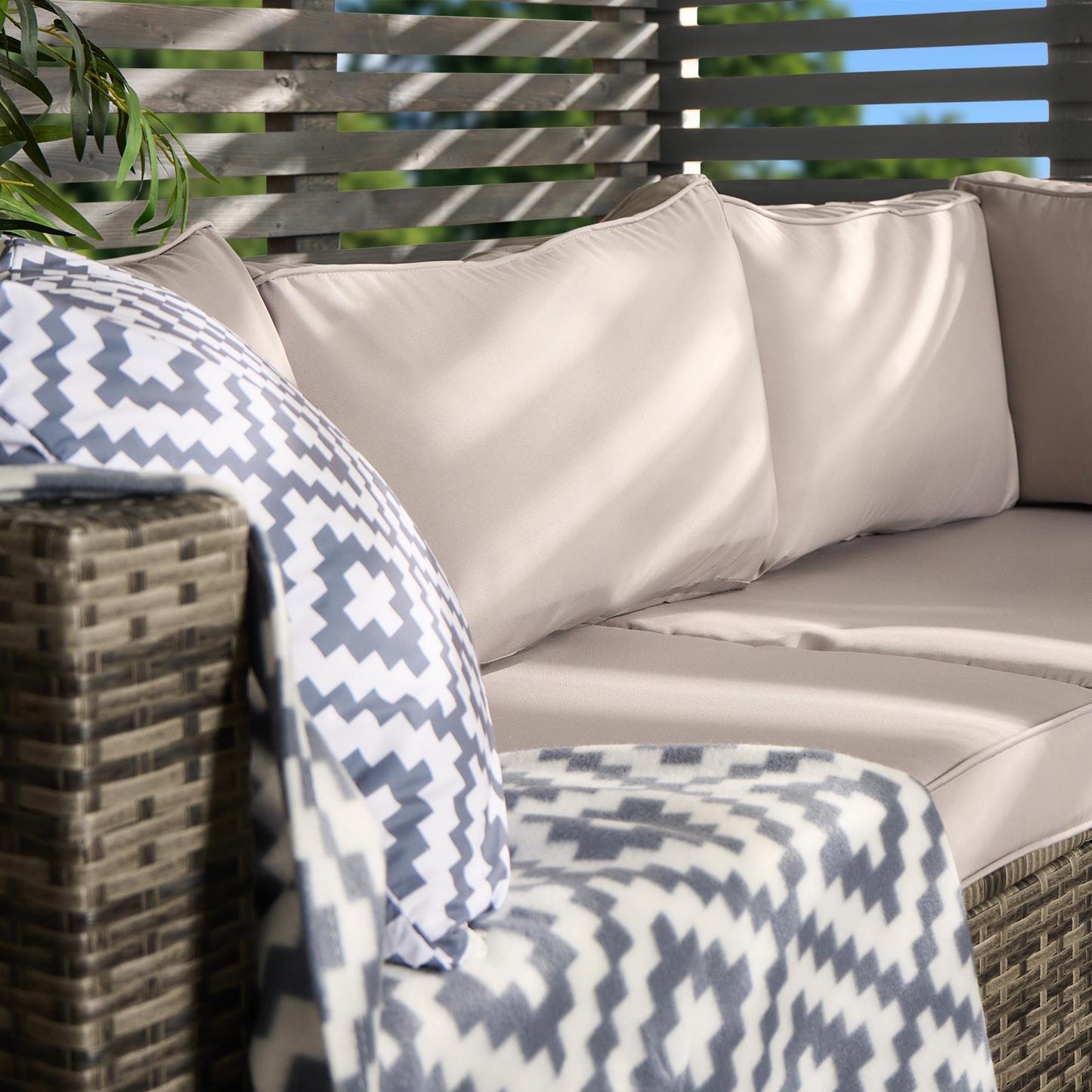 OHS Tuscany Garden Sofa Set 5 Seater Rattan Couch Table Patio L Shape Settee