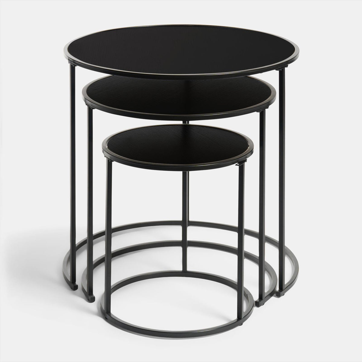 OHS Manhattan Nesting Table Stacking Coffee Side Wooden Effect Tables Set of 2/3