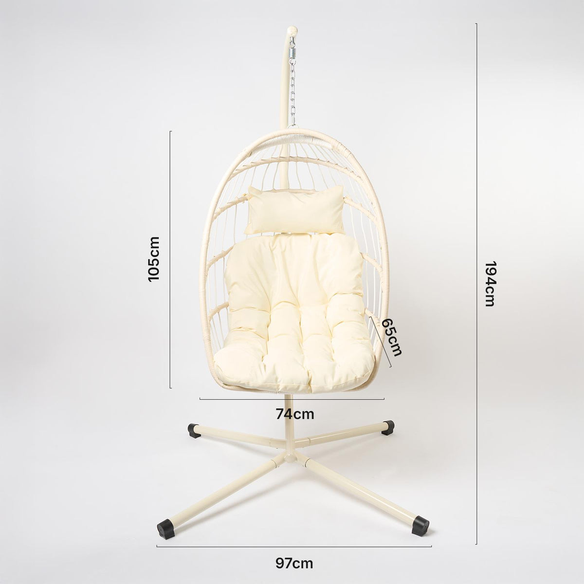 OHS Hanging Egg Chair Outdoor Garden Furniture Patio Seat Hammock Pod Seat Swing